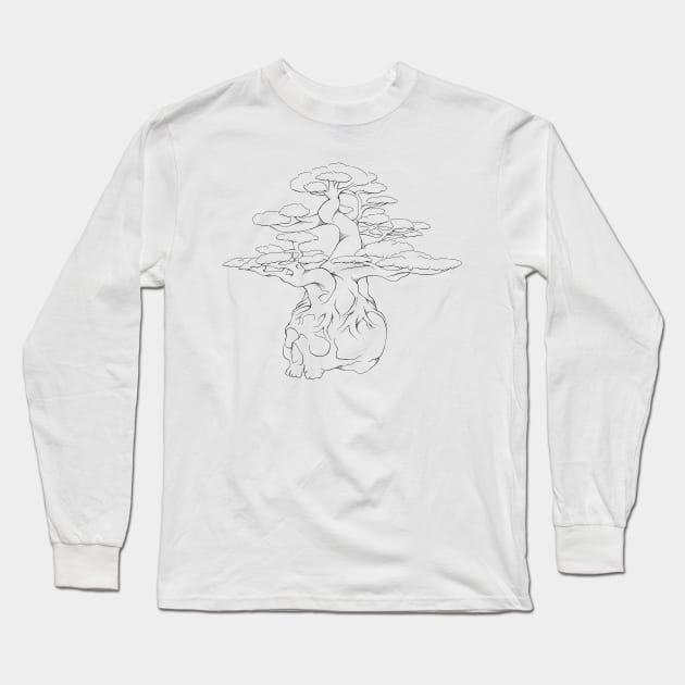 a tree growing on top of a skull Long Sleeve T-Shirt by Ferdi Everywhere